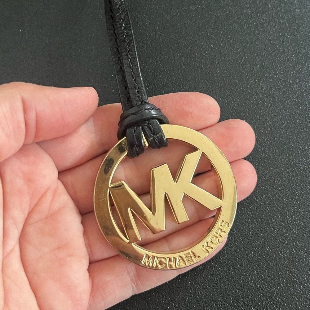 Gold Michael Kors Black Leather Purse Decorator Chain